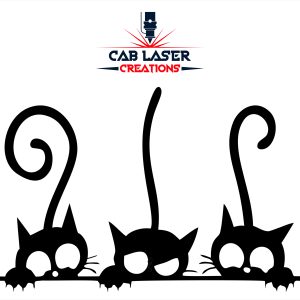 Laser Cut Three Black Cats Wall Decor