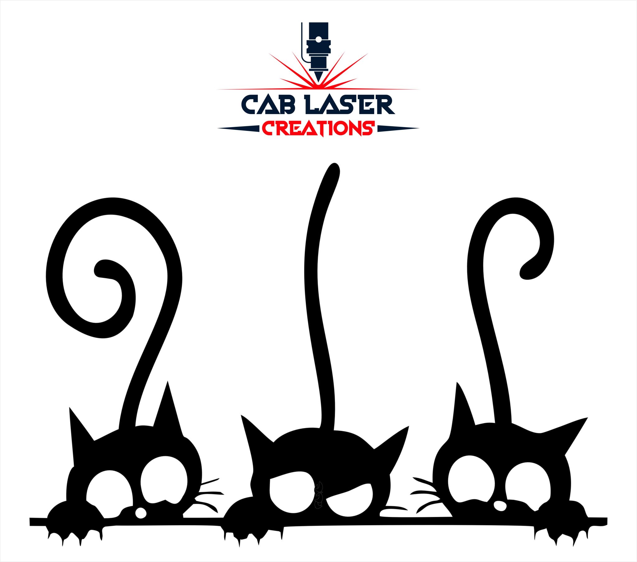 Laser Cut Three Black Cats Wall Decor