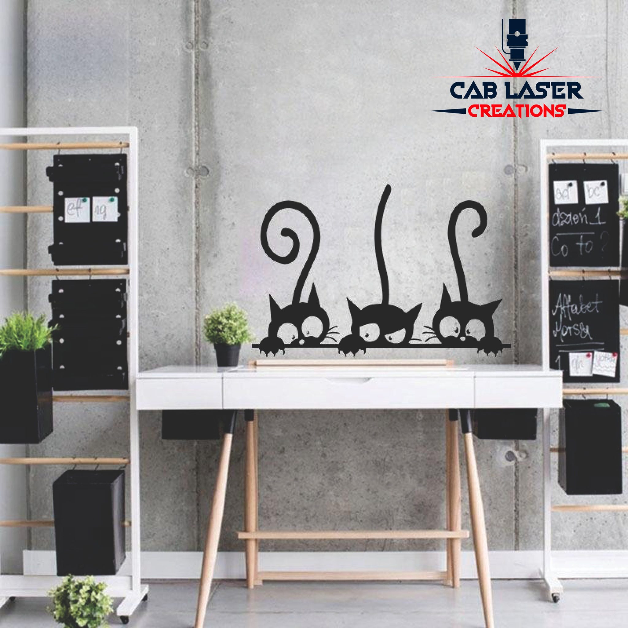 Laser Cut Three Black Cats Wall Decor - Image 4