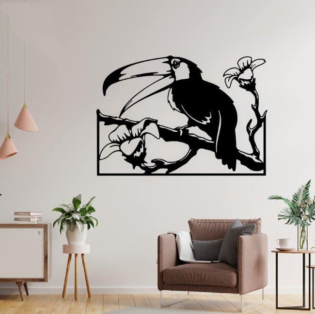 Laser-Cut Toucan Bird Wall Decor Steel Cutout - Image 2