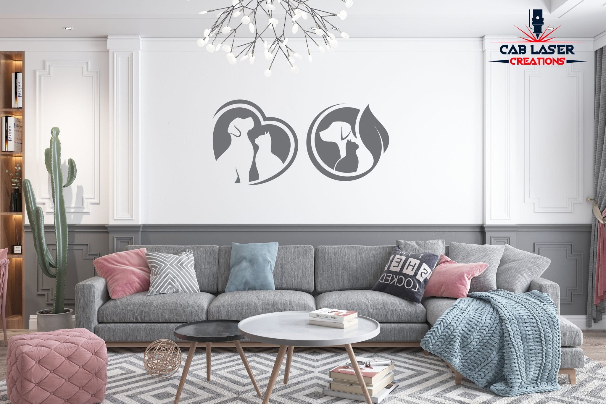 Dog And Cat Logo Set Metal Wall Art - Image 2