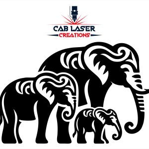 Elephant Family Home Decor Steel Laser Cut