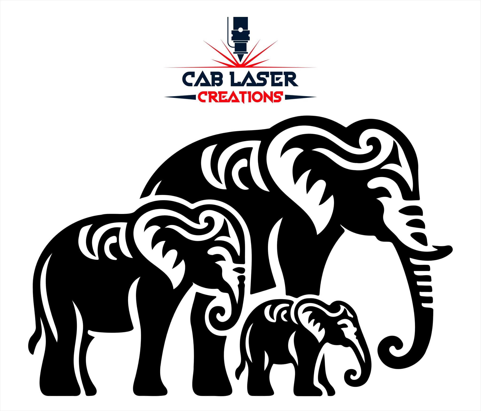 Elephant Family Home Decor Steel Laser Cut