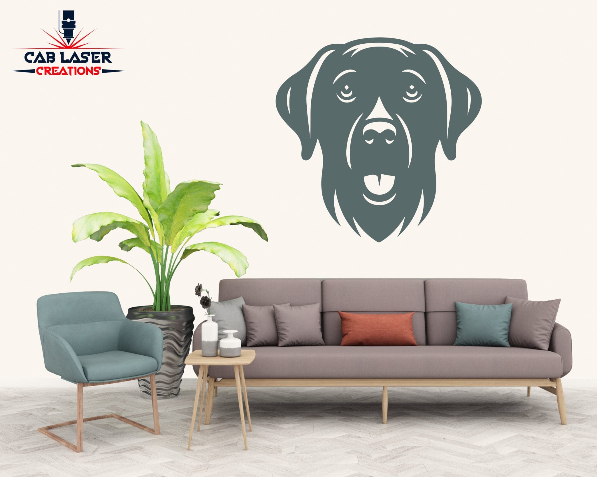 Dog Face Silhouette Laser Cut Wall Decor - Image 3