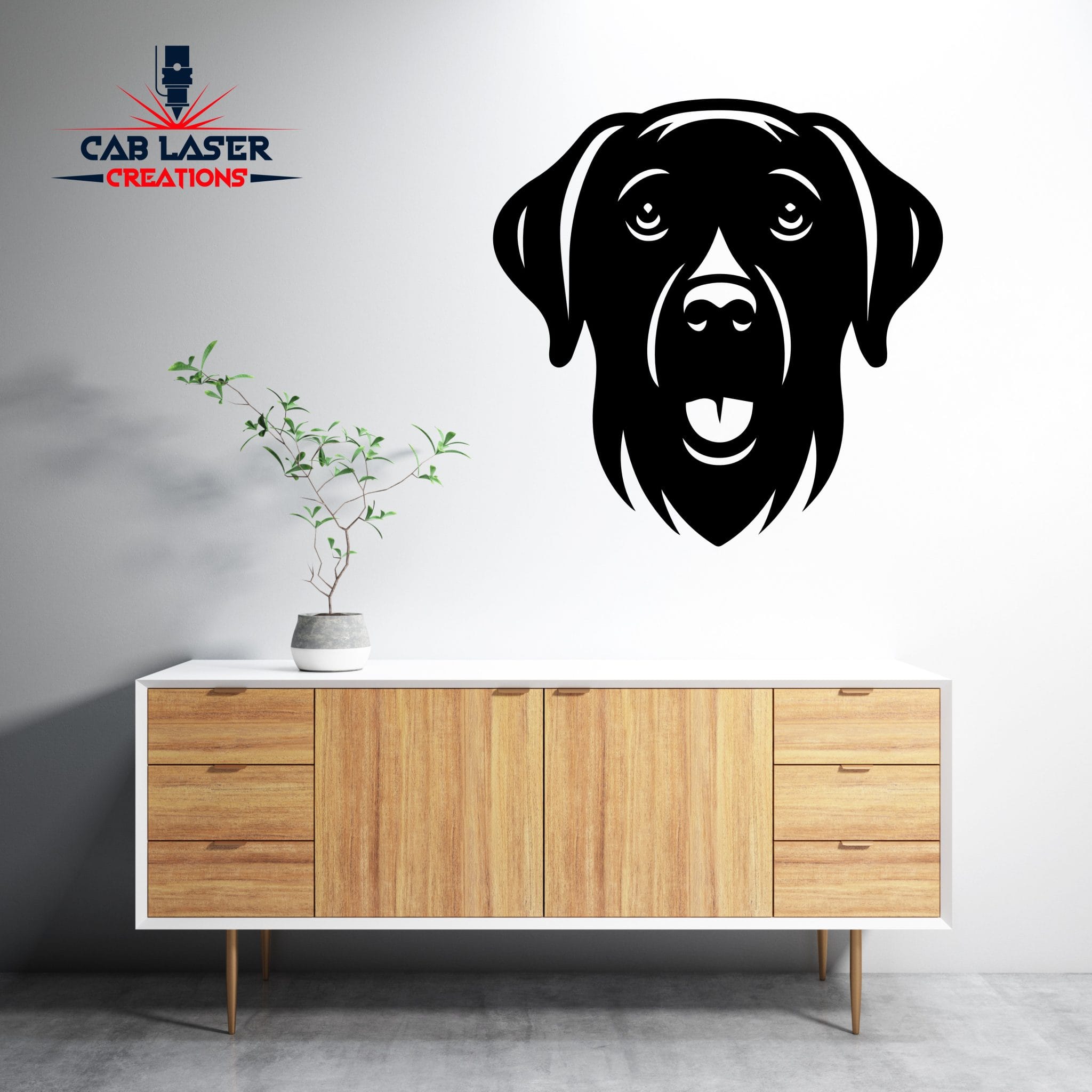 Dog Face Silhouette Laser Cut Wall Decor - Image 2