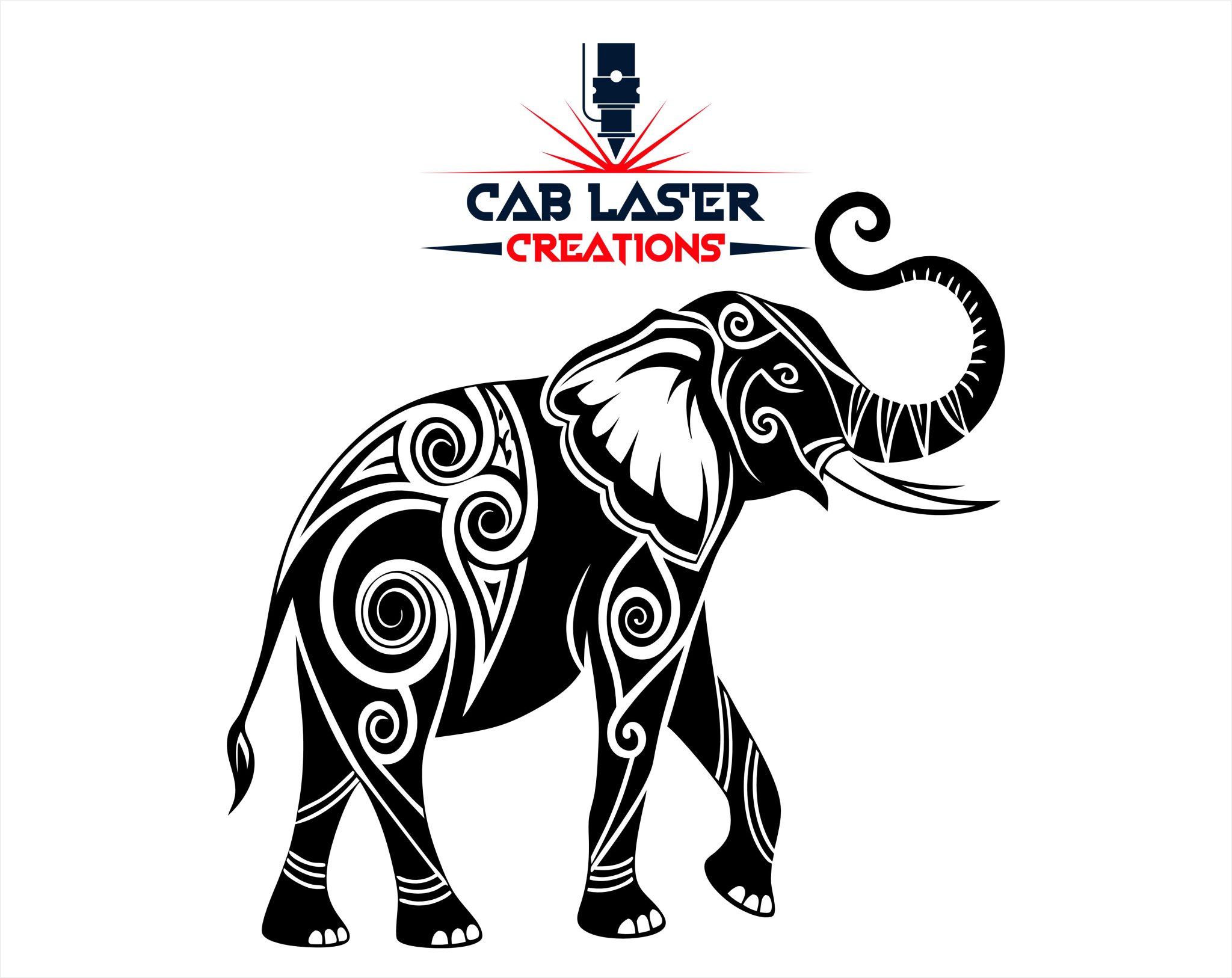 Tribal Walking Elephant Laser Cut Steel Art