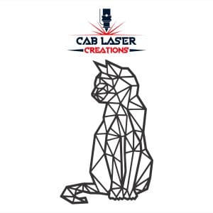 Geometric Cat Wall Art Laser Cut